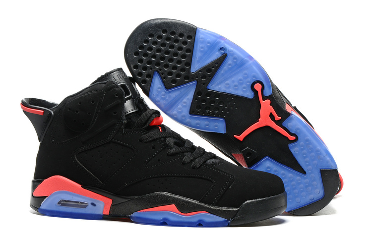 Classic Air Jordan 6 Retro Black Blue Shoes